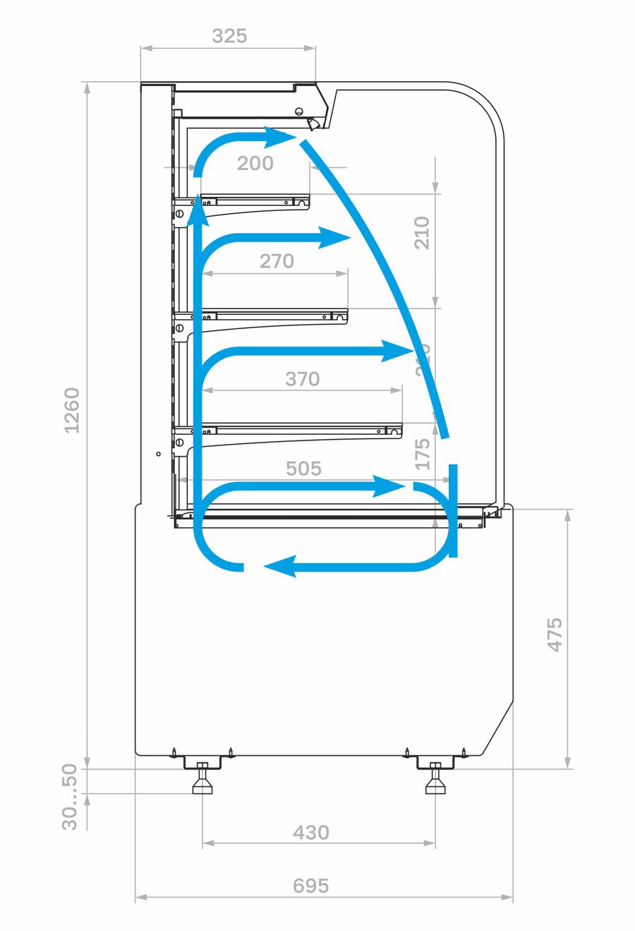 Витрина холодильная Полюс KR70 VM 0,9-2 STANDARD открытая (9005-0109)